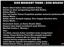 Doa Malaikat Tuhan Katolik Bahasa Indonesia